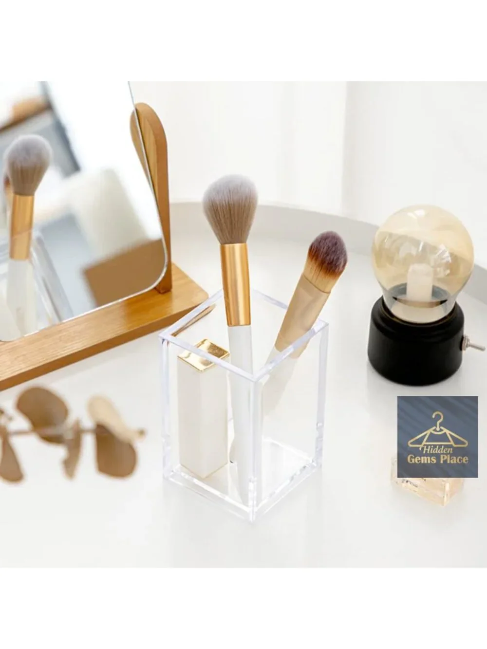 Clear Acrylic Pencil Pen Holder Cup, 3 Pack, Makeup Brush Holder, Desk Organizer